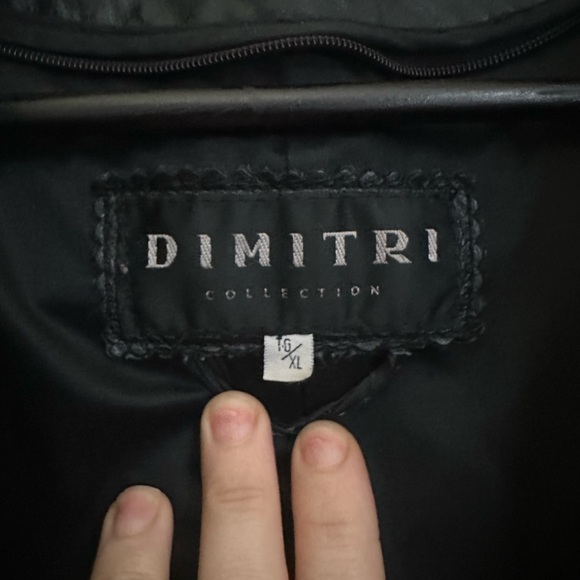 Dimitri Black Genuine Leather Long Coat with Insert Zipper - XL - Picture 3 of 4